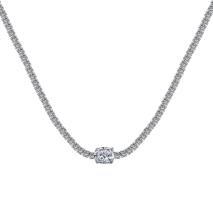 [Regal Gem Jewelry]1.0 Carat Shining Oval Cut Necklace