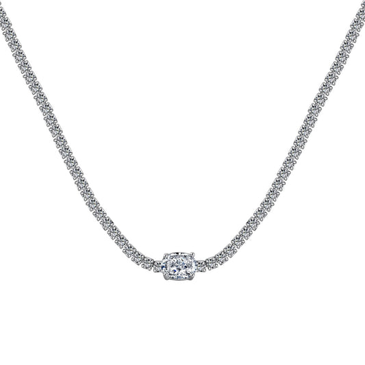 [Regal Gem Jewelry]1.0 Carat Shining Oval Cut Necklace
