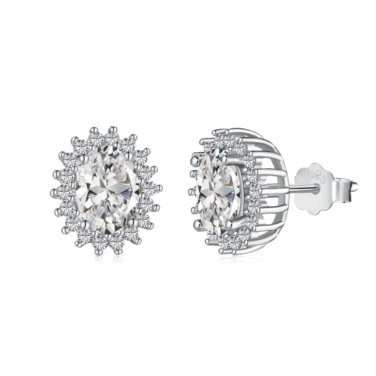 [Regal Gem Jewelry]Delicate Radiant Oval Cut Daily Earrings