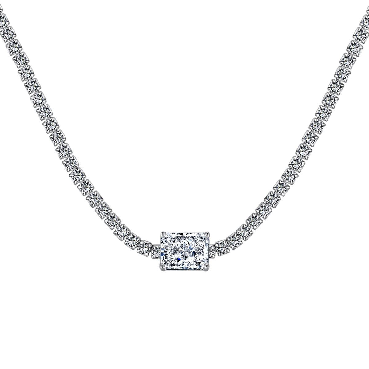 [Regal Gem Jewelry]2.0 carat Ornate Emerald Cut Necklace