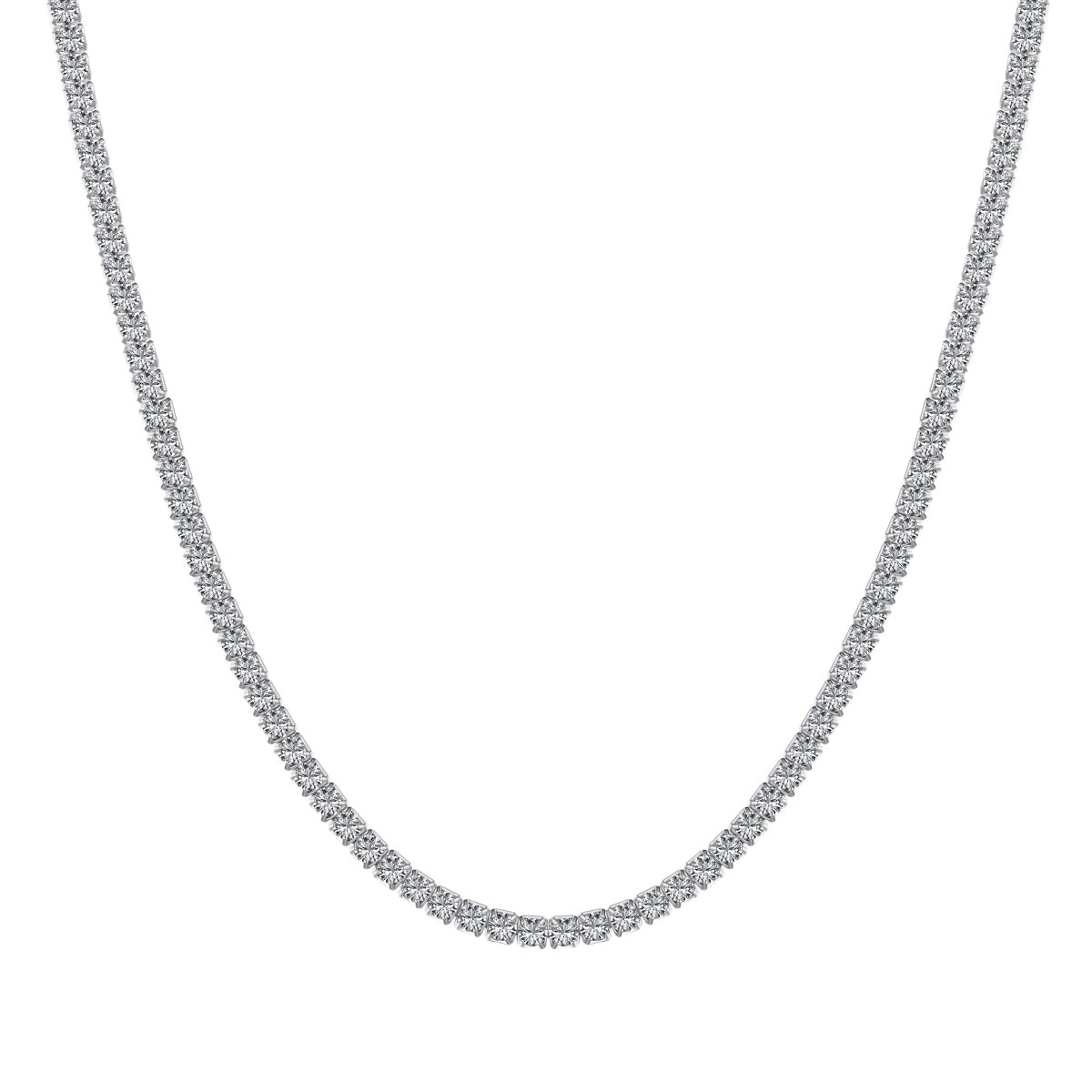 [Regal Gem Jewelry]Delicate Round Shape Tennis Necklace