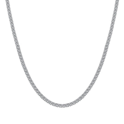 [Regal Gem Jewelry]Delicate Round Shape Tennis Necklace