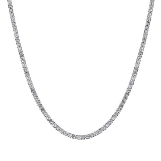 [Regal Gem Jewelry]Delicate Round Shape Tennis Necklace