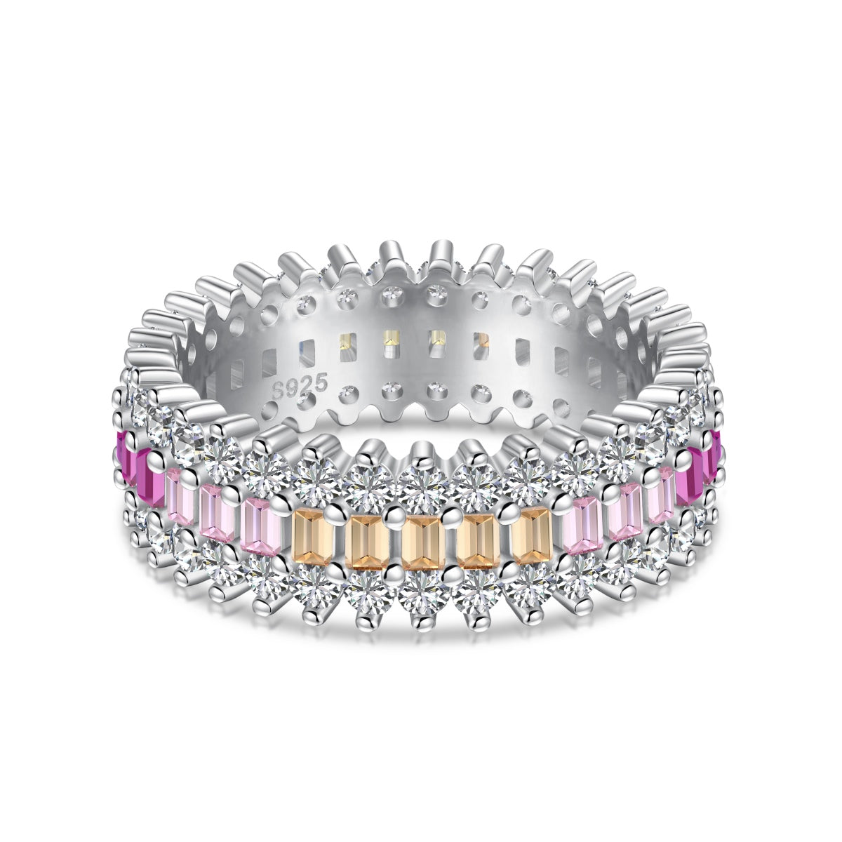 [Regal Gem Jewelry]Ornate Colorful Radiant Cut Daily Ring