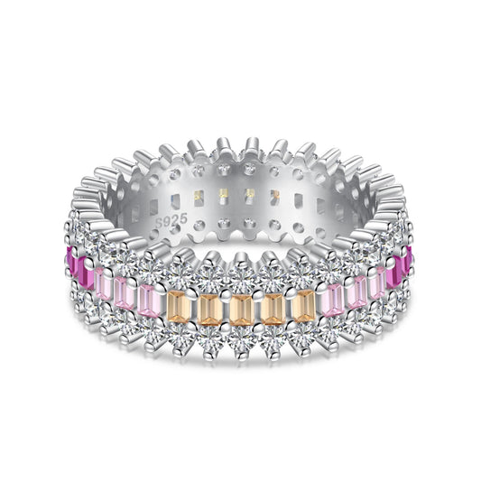 [Regal Gem Jewelry]Ornate Colorful Radiant Cut Daily Ring