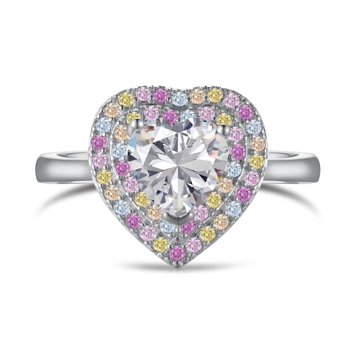 [Regal Gem Jewelry]Delicate Ebullient Heart Shape Wedding Ring