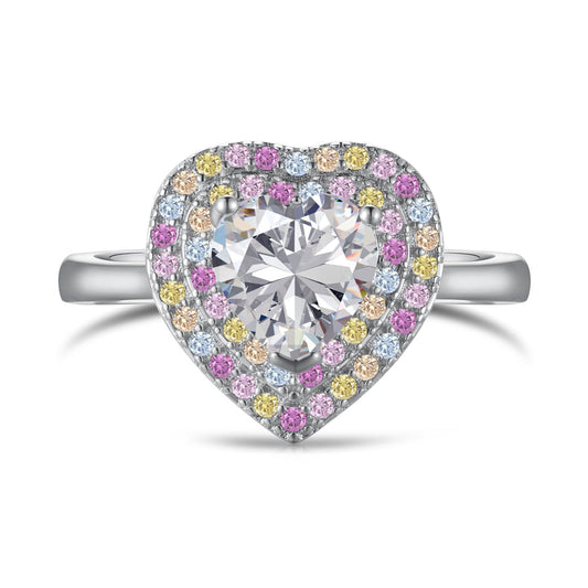 [Regal Gem Jewelry]Delicate Ebullient Heart Shape Wedding Ring