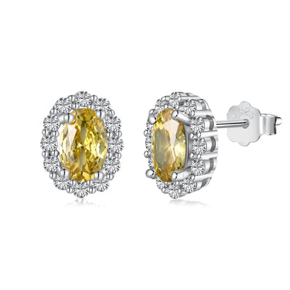 [Regal Gem Jewelry]Delicate Unique Oval Cut Daily Earrings