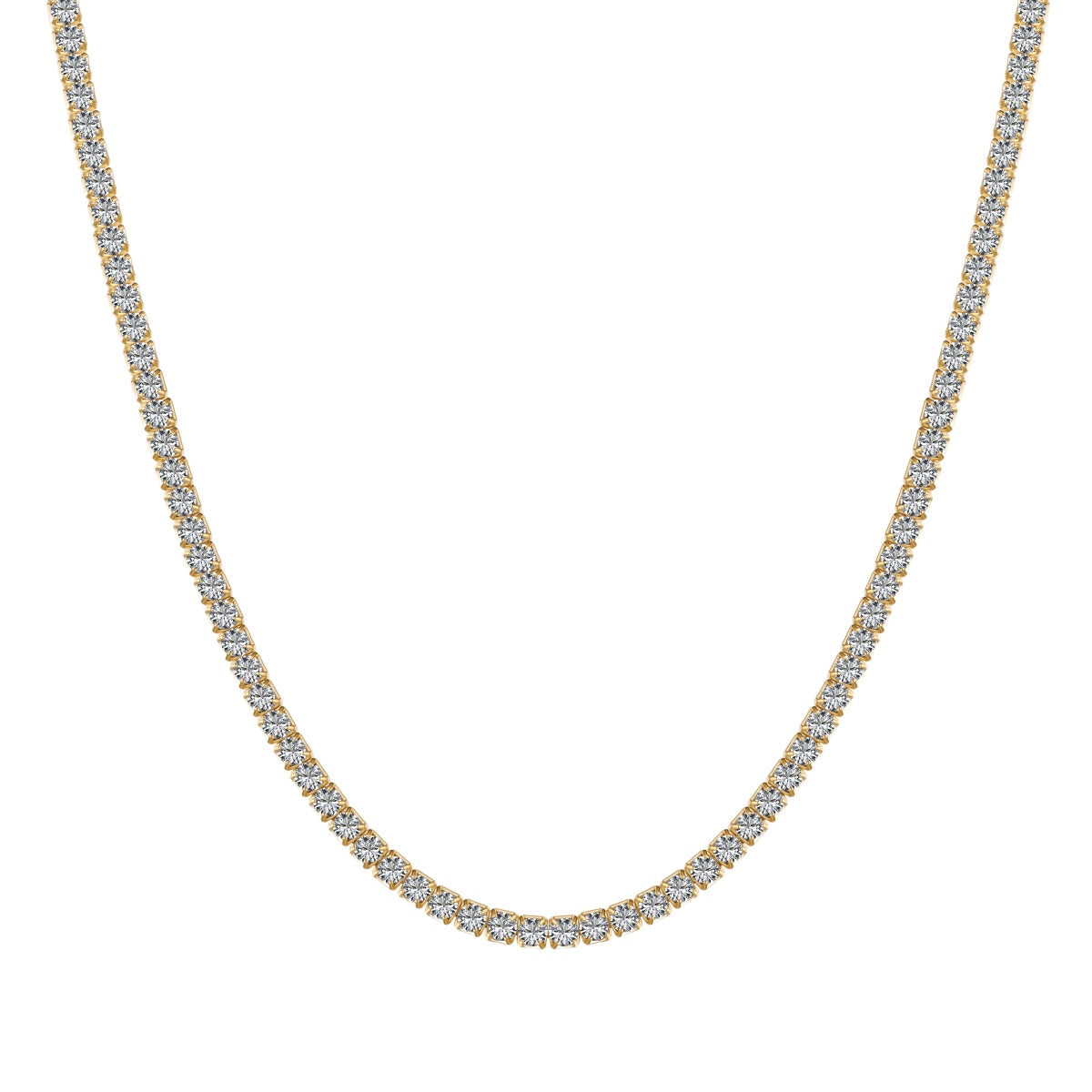 [Regal Gem Jewelry]Delicate Round Shape Tennis Necklace