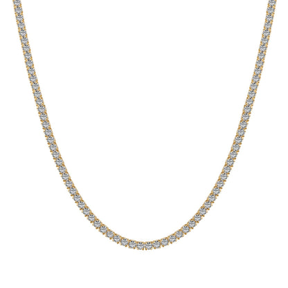 [Regal Gem Jewelry]Delicate Round Shape Tennis Necklace