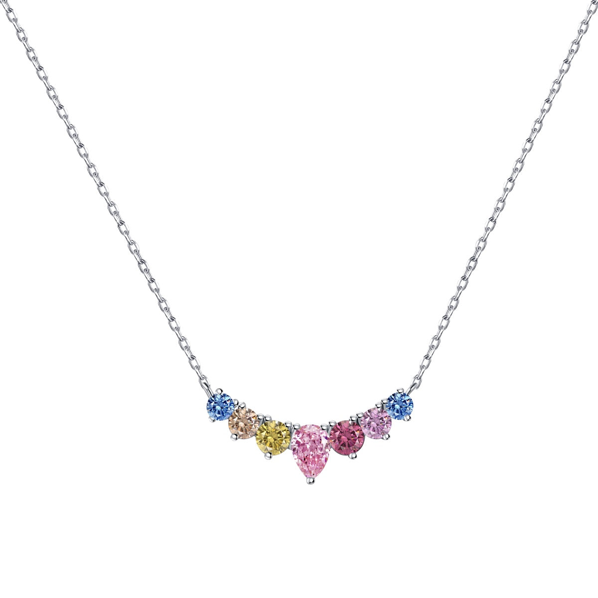 [Regal Gem Jewelry]Dainty Colorful Heart Necklace
