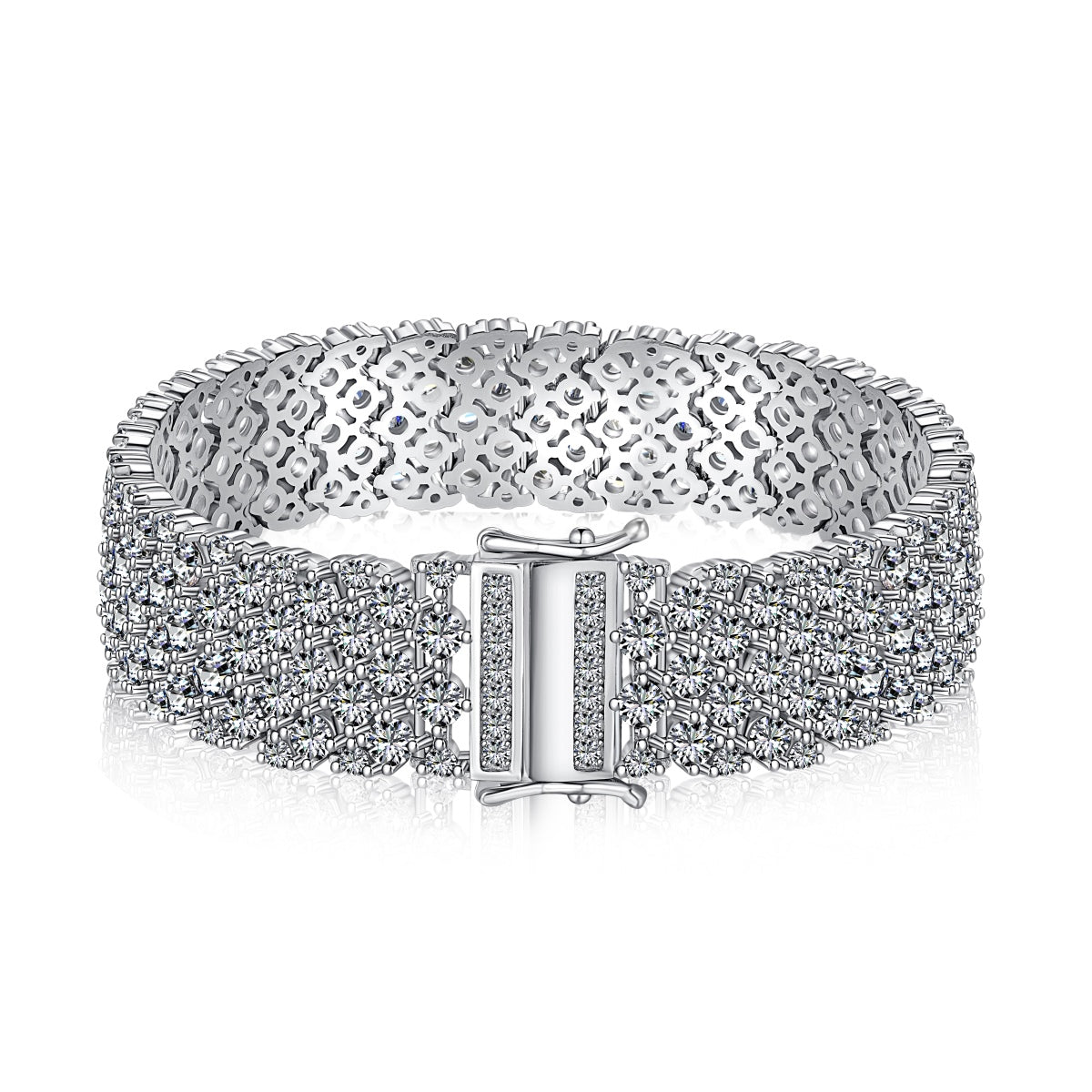 [Regal Gem Jewelry]Ornate Elegant Round Cut Party Bracelet