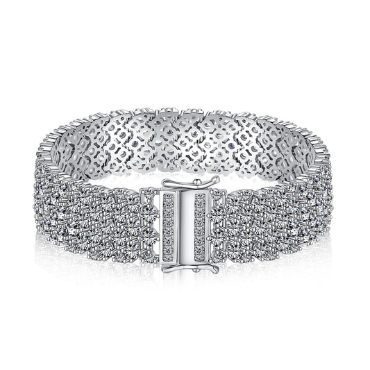 [Regal Gem Jewelry]Ornate Elegant Round Cut Party Bracelet