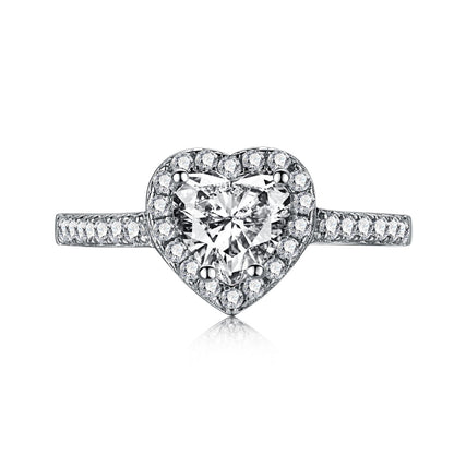 [Regal Gem Jewelry]Eternity Splashy Romantic Heart Shape Lover Ring