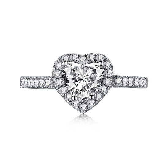 [Regal Gem Jewelry]Eternity Splashy Romantic Heart Shape Lover Ring