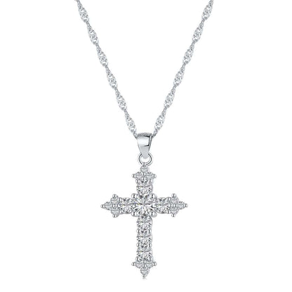 [Regal Gem Jewelry]Delicate Cross Shape Necklace
