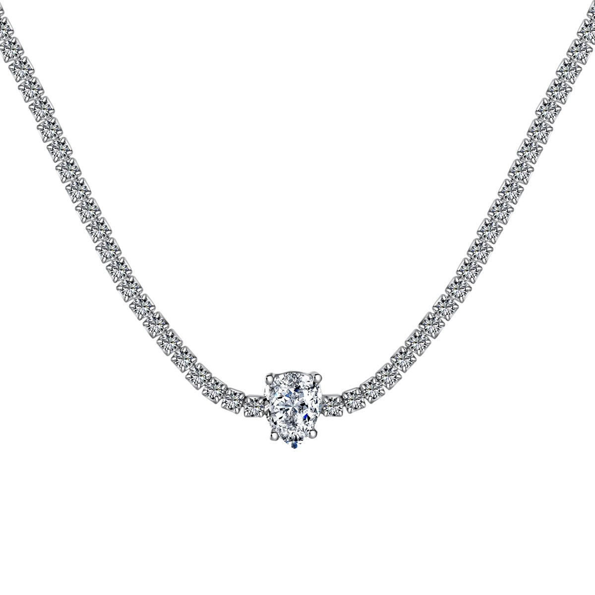[Regal Gem Jewelry]1.0 carat Unique Pear Cut Tennis Necklace