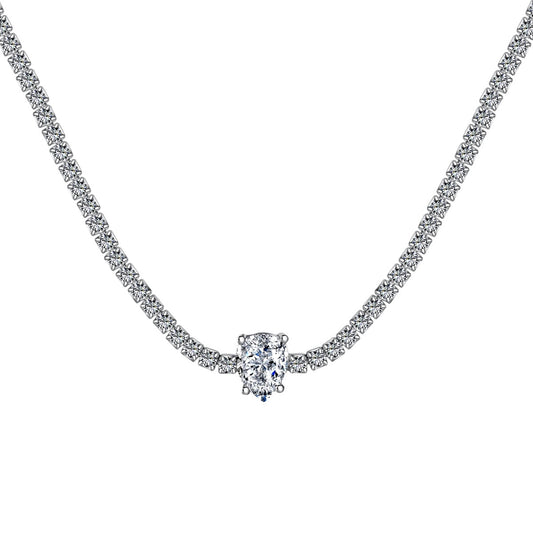 [Regal Gem Jewelry]1.0 carat Unique Pear Cut Tennis Necklace