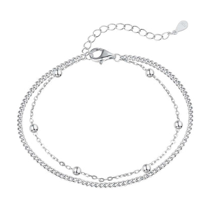 [Regal Gem Jewelry]Delicate Bead Double Layer Bracelet