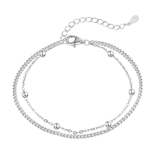 [Regal Gem Jewelry]Delicate Bead Double Layer Bracelet
