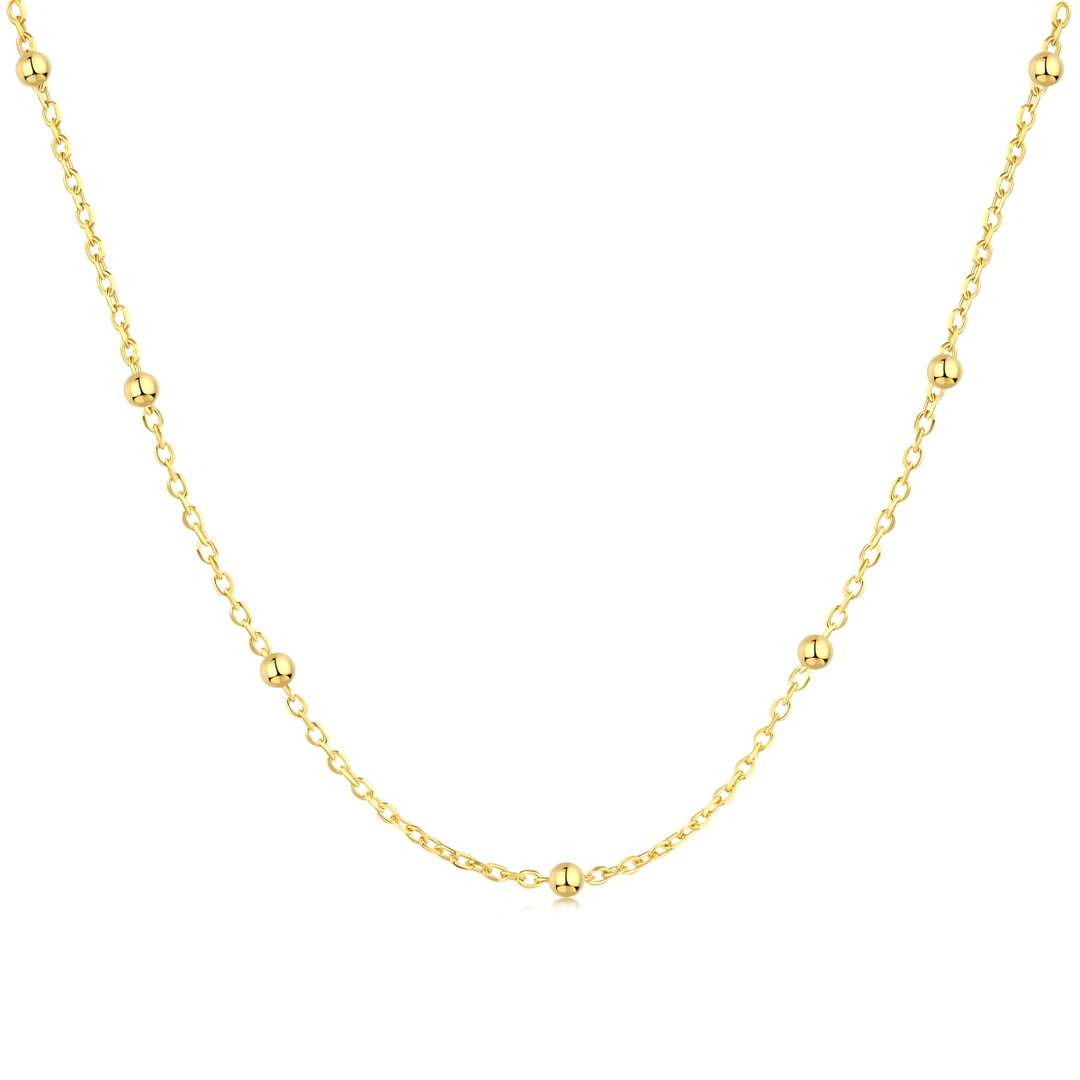 [Regal Gem Jewelry]Small Bead Clavicle Chain Simple Necklace