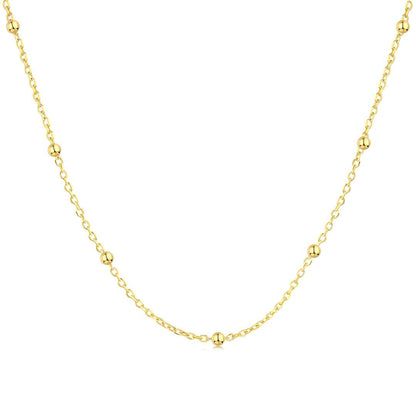 [Regal Gem Jewelry]Small Bead Clavicle Chain Simple Necklace