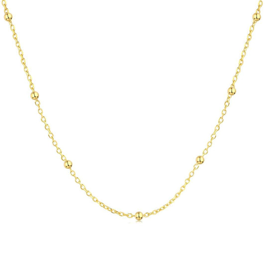 [Regal Gem Jewelry]Small Bead Clavicle Chain Simple Necklace