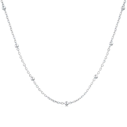 [Regal Gem Jewelry]Small Bead Clavicle Chain Simple Necklace