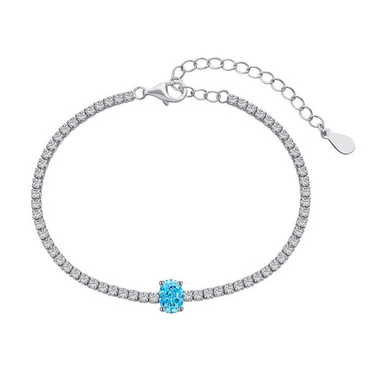 [Regal Gem Jewelry]0.75 Carat Exquisite Oval Cut Daily Bracelet
