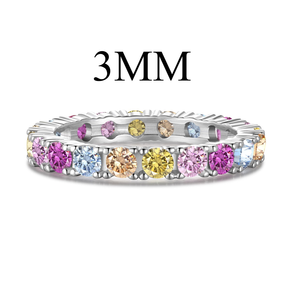 [Regal Gem Jewelry]Dazzling Lustrous Round Cut Tennis Ring