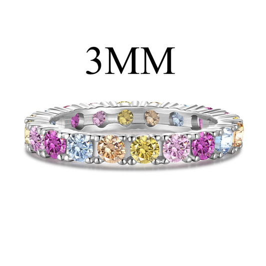 [Regal Gem Jewelry]Dazzling Lustrous Round Cut Tennis Ring
