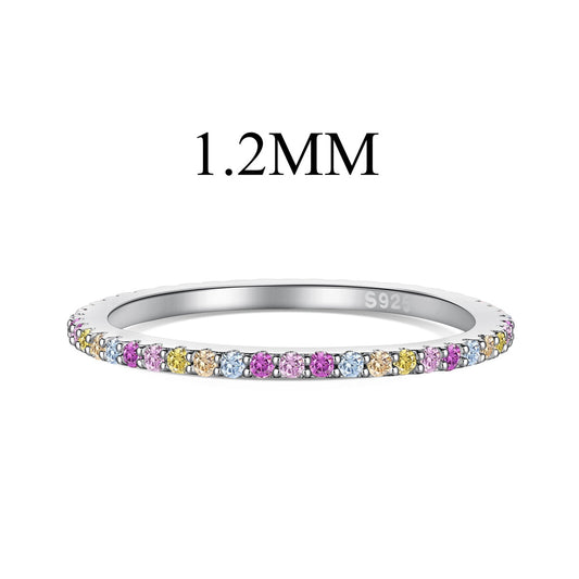 [Regal Gem Jewelry]Ornate Colorful Round Cut Tennis Ring