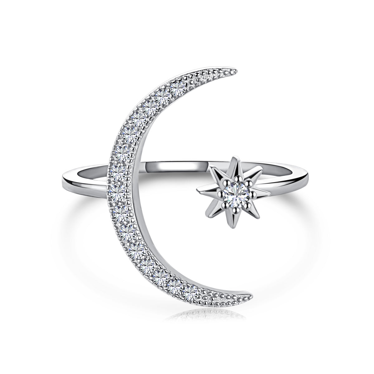 [Regal Gem Jewelry]Eternity Moon & Star Ring