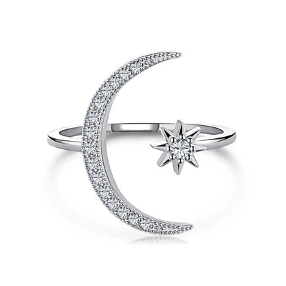 [Regal Gem Jewelry]Eternity Moon & Star Ring