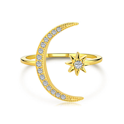 [Regal Gem Jewelry]Eternity Moon & Star Ring