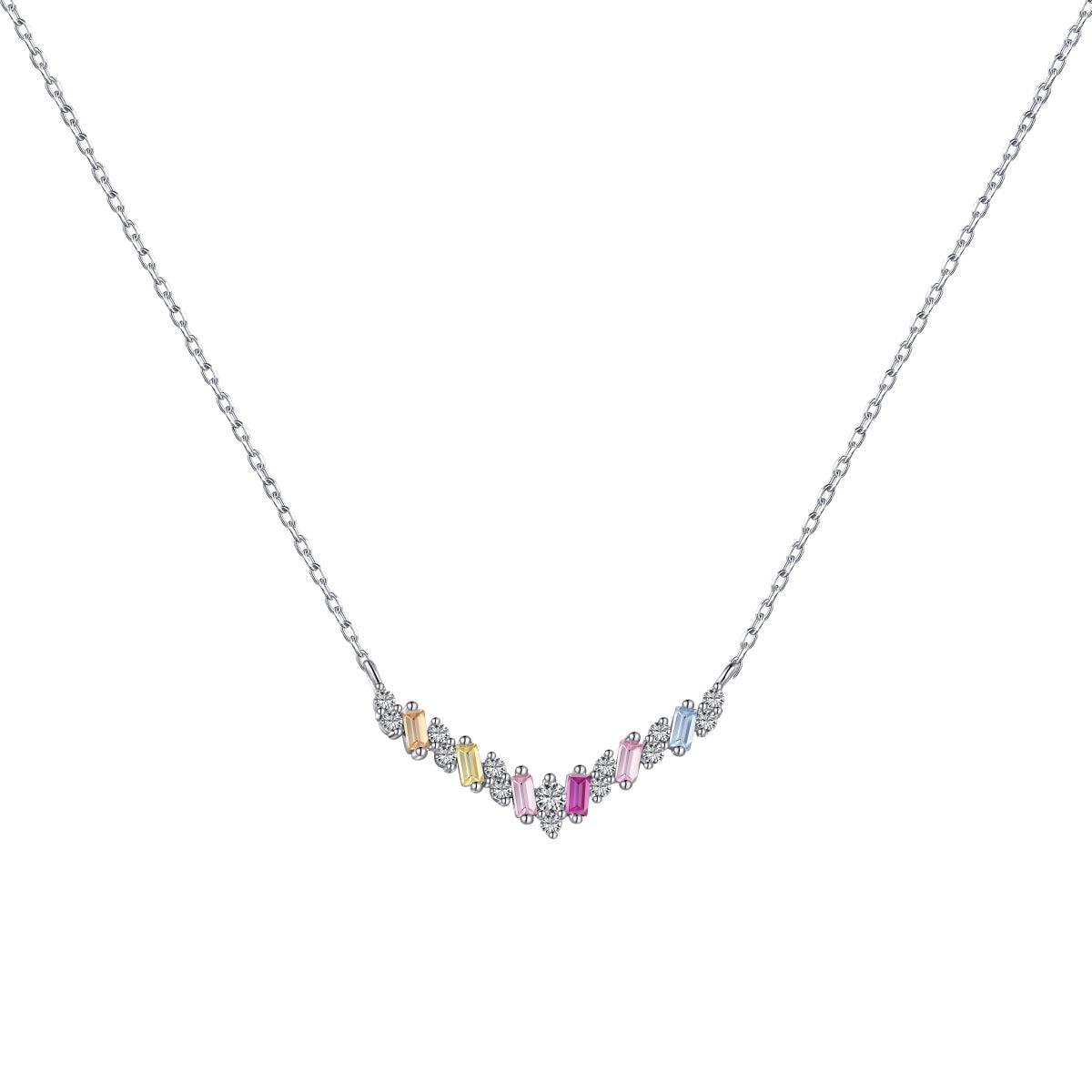 [Regal Gem Jewelry]Dazzling Rainbow Necklace