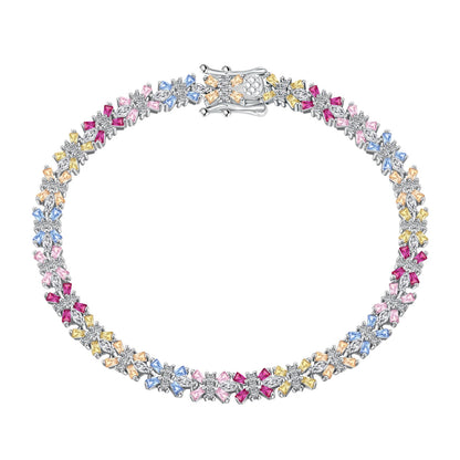 [Regal Gem Jewelry]Radiant Colorful Emerald Cut Party Bracelet