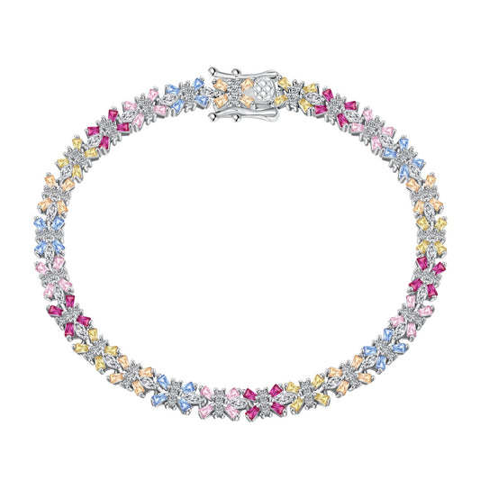 [Regal Gem Jewelry]Radiant Colorful Emerald Cut Party Bracelet