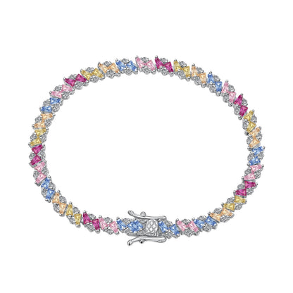 [Regal Gem Jewelry]Ornate Sparkling Multi Cut Party Bracelet