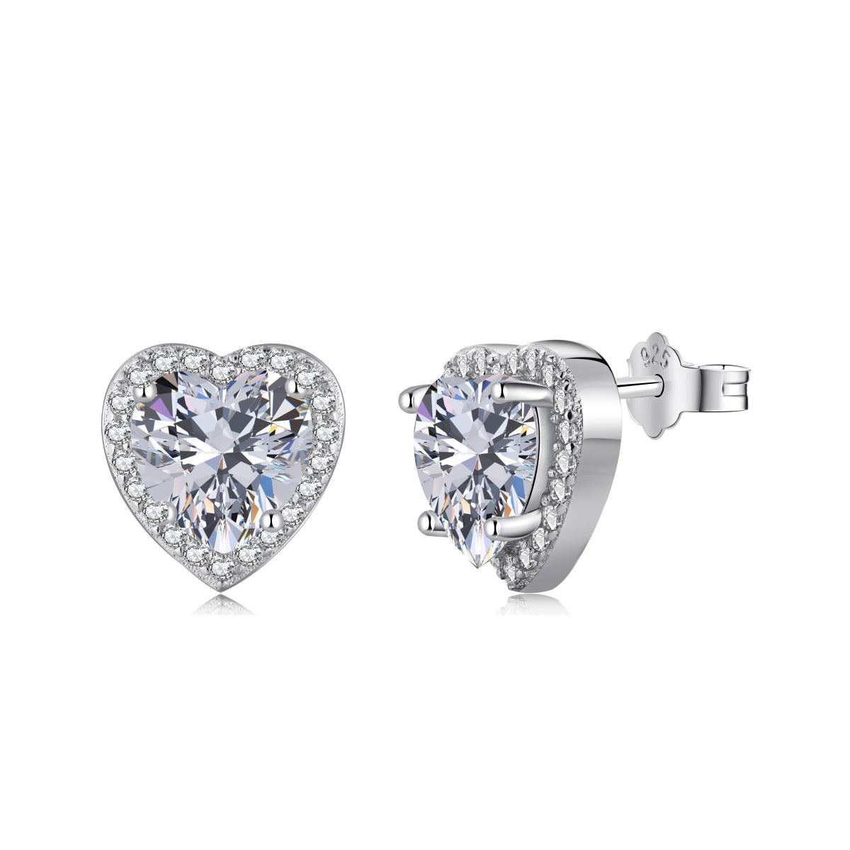 [Regal Gem Jewelry]Sparkling Heart Shape Lover Earrings