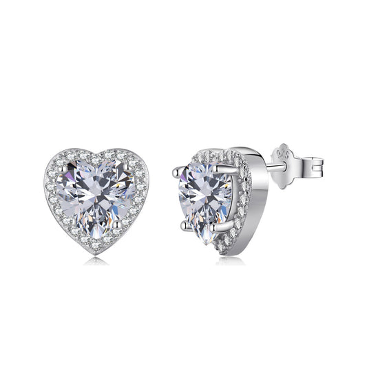 [Regal Gem Jewelry]Sparkling Heart Shape Lover Earrings