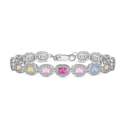 [Regal Gem Jewelry]Exquisite Ornate Emerald Cut Daily Bracelet