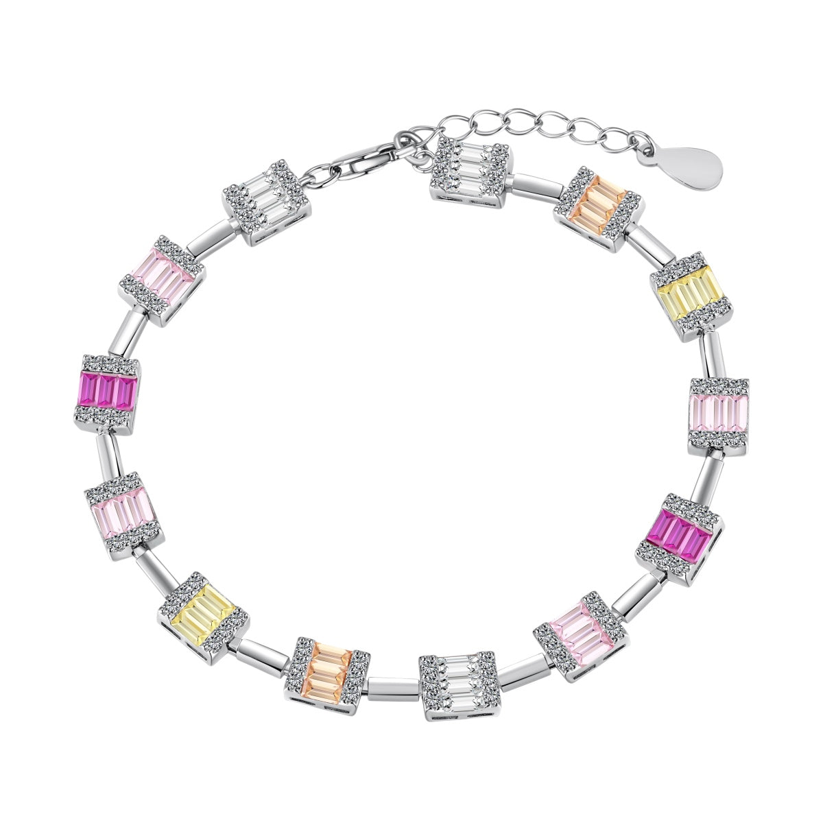 [Regal Gem Jewelry]Dainty Charming Emerald Cut Daily Bracelet