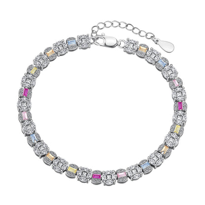 [Regal Gem Jewelry]Dazzling Radiant Multi Cut Daily Bracelet
