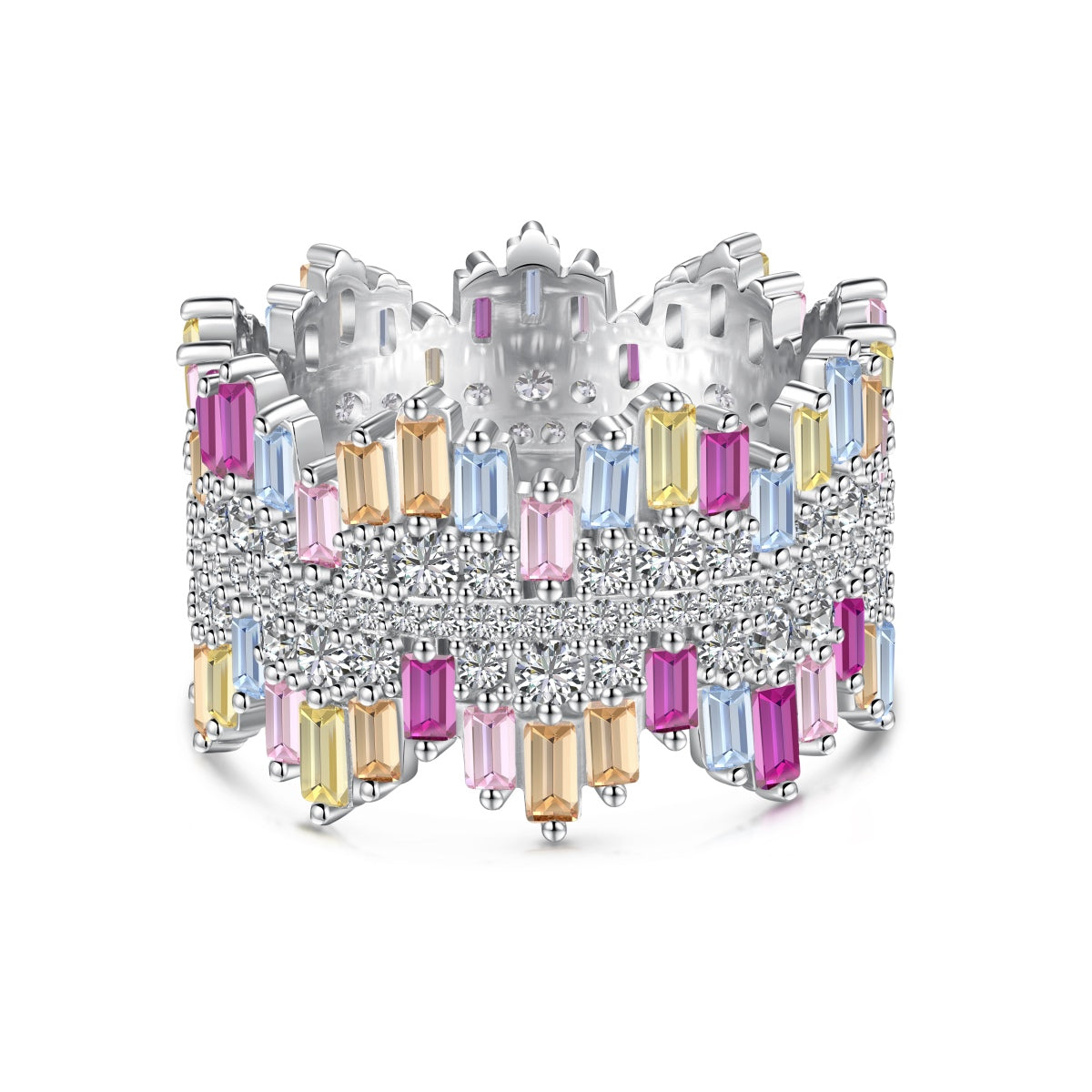 [Regal Gem Jewelry]Luxurious Colorful Radiant Cut Daily Ring