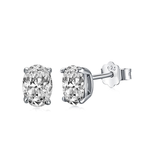 [Regal Gem Jewelry]Oval Classic Dignified Elegant Earrings