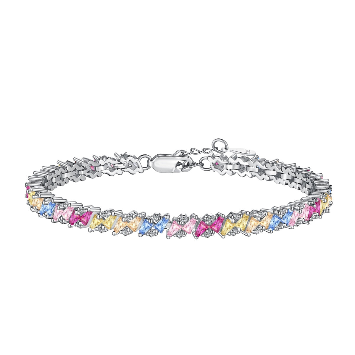 [Regal Gem Jewelry]Ornate Sparkling Multi Cut Party Bracelet
