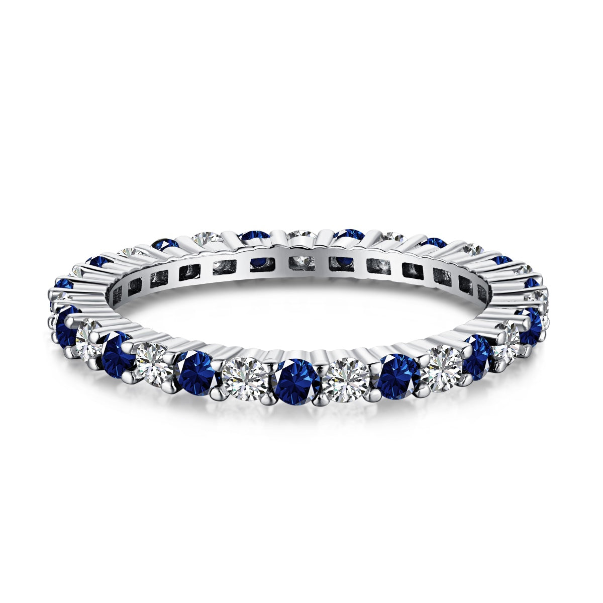 [Regal Gem Jewelry]Exquisite Colorful Round Cut Tennis Ring