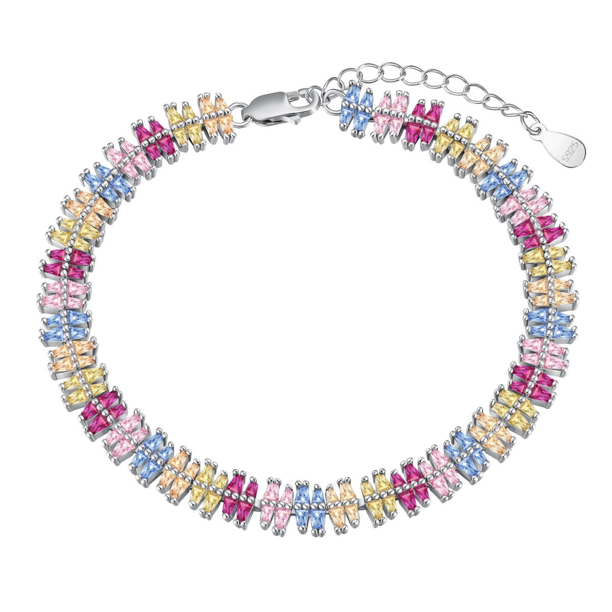 [Regal Gem Jewelry]Sparkling Exquisite Multi Cut Party Bracelet