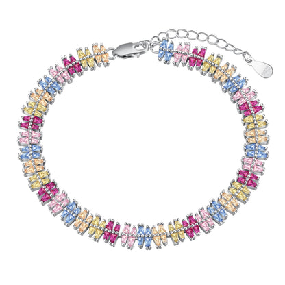 [Regal Gem Jewelry]Sparkling Exquisite Multi Cut Party Bracelet